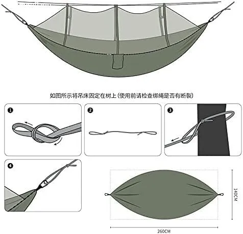 Double Nylon Anti-Mosquito Umbrella Cloth Hammock Outdoor Camping Swing Portable Sleep Hammock (Color : D)