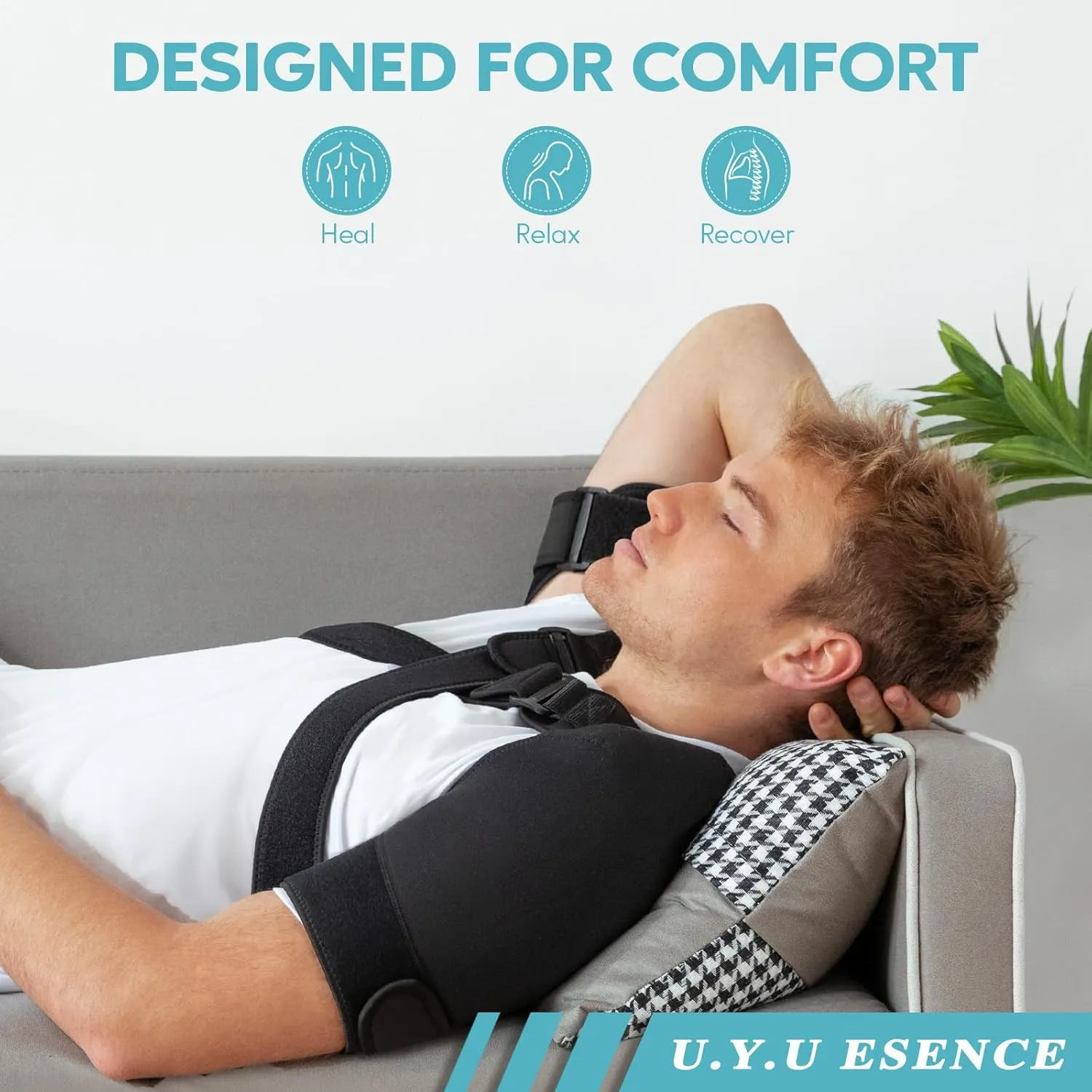 Double Shoulder Brace for Women & Men,Double Support Compression Sleeve for Sleeping,Pain Relief Dual Wrap (L-Gen 2:17"-19")