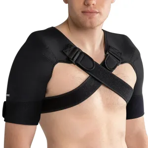 Double Shoulder Brace for Women & Men,Double Support Compression Sleeve for Sleeping,Pain Relief Dual Wrap (M-Gen 2:16"-17.5")