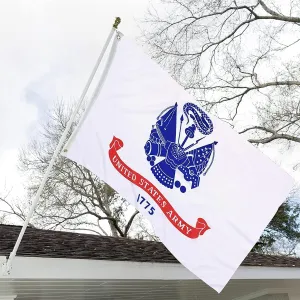 Double Sided US Army Flag White 4x6 Heavy Duty United States Military Flag Army 1775 Heavy Duty 3 Ply 200D Polyester and Durable Canvas Header with 2 Brass Grommets