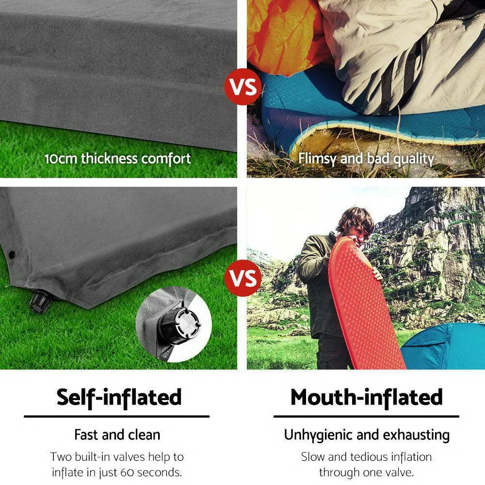 Double Size Self Inflating Mattress - Grey