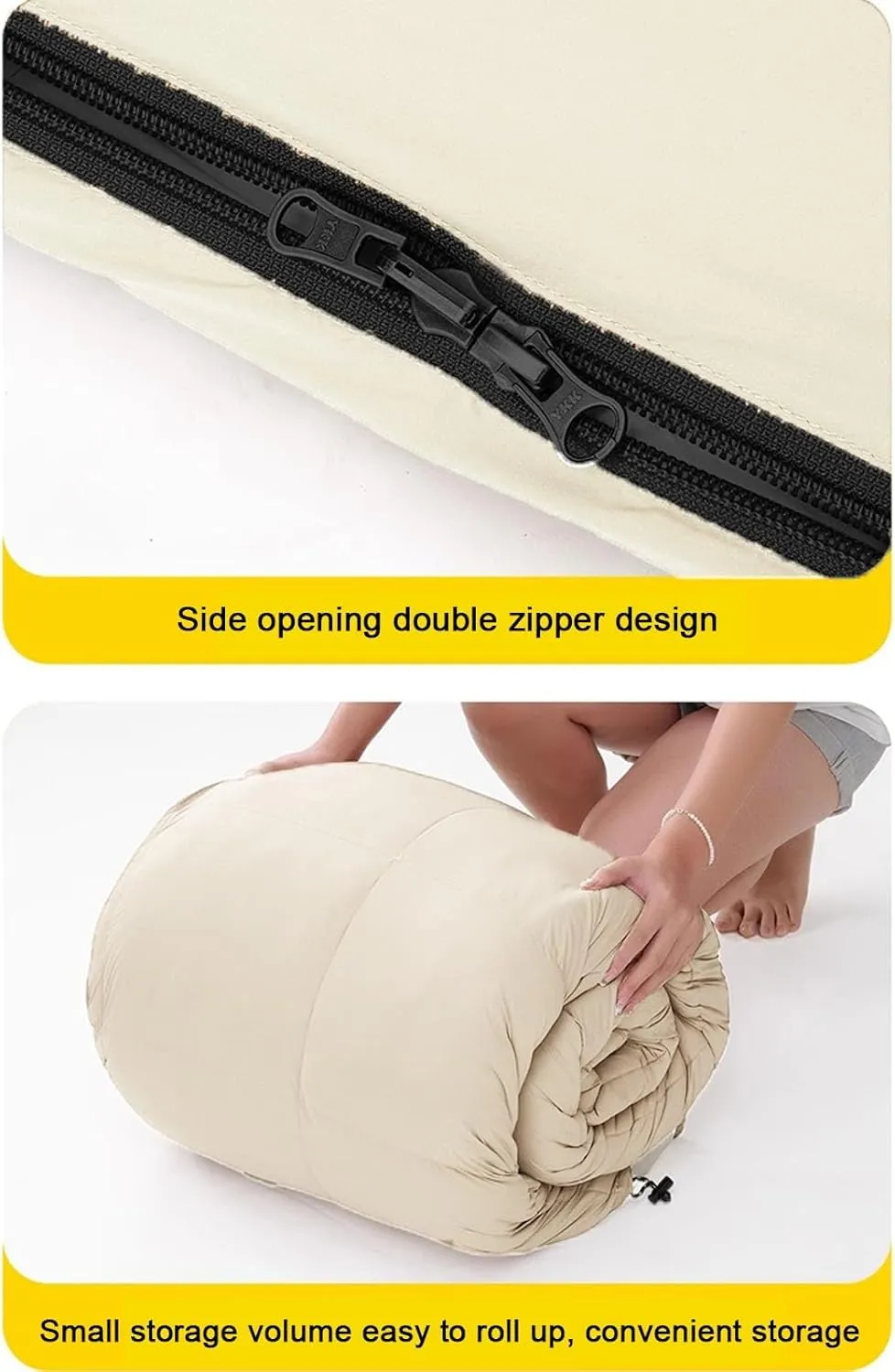 Double Sleeping Bag, Adult Outdoor Exposure Camp Tent Four -Seasons Common Down Quilt