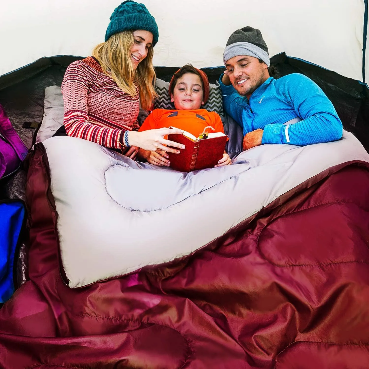 Double Sleeping Bag Queen Size XL -for Camping, Hiking Backpacking and Cold Weather, Portable, Waterproof and Lightweight - 2 Person Sleeping Bag