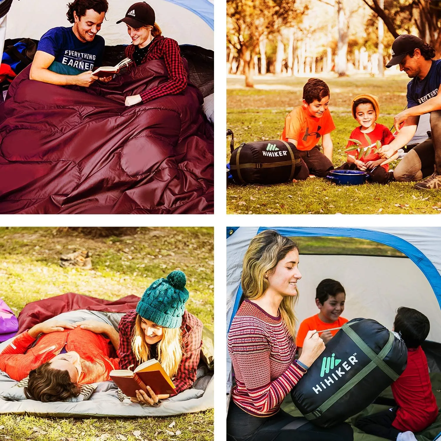 Double Sleeping Bag Queen Size XL -for Camping, Hiking Backpacking and Cold Weather, Portable, Waterproof and Lightweight - 2 Person Sleeping Bag