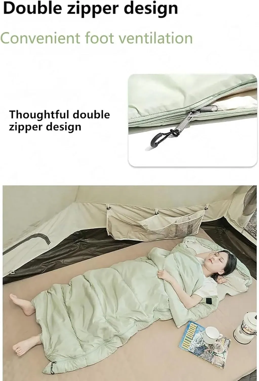 Double Sleeping Bag, Sleeping Bag with 2 Pillows, Protable -5℃~15℃ Warm Cotton 1.4kg/1.8kg Ultralight Spliced Envelope for Camping, Backpacking or Hiking