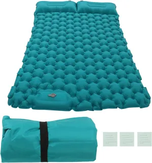 Double Sleeping Pad, Extra Thickness 3.5 Inch Inflatable Sleeping Mat with Pillow Built in Pump, Waterproof Portable 2 Person Camping Pad for Backpacking Hiking Tent Traveling