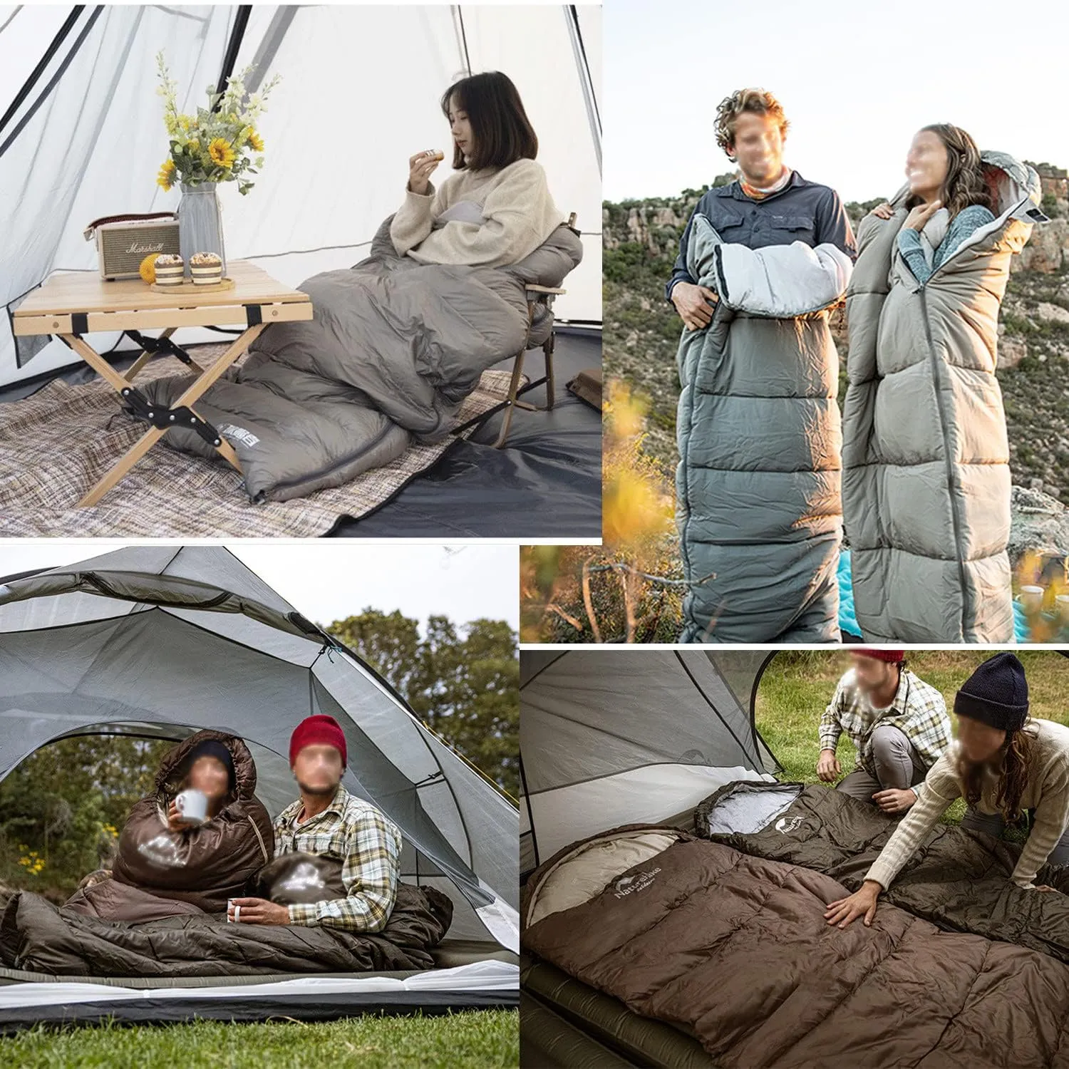 Down Sleeping Bag,300g/600g Down Fill Power Cold-Weather Mummy Sleeping Bag,Ultralight 3 Season for Adults Camping,Hiking,Backpacking with Compression Stuff Sack,300gDownFilling