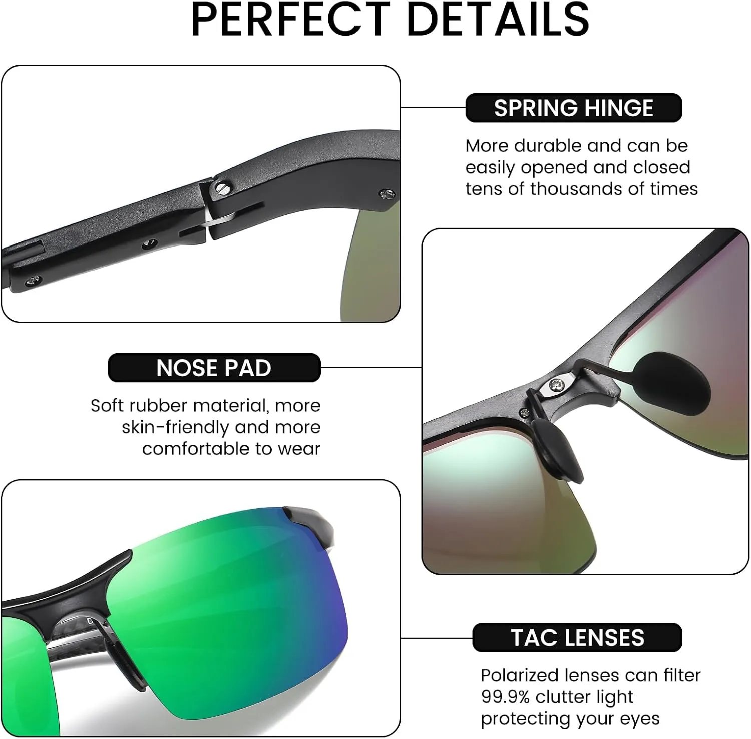 DUCO Men's Sports Polarized Driving Carbon Fiber Sunglasses for Men UV400 Protection DC8277