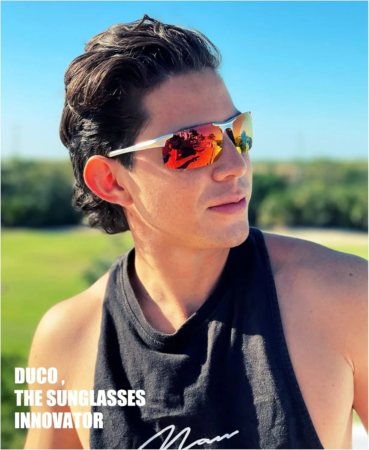 DUCO Mens Sports Polarized Sunglasses UV Protection Sunglasses for Men 8177s