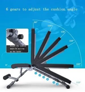 Dumbbell Bench, Adjustable Incline Folding Bench Multi-Purpose Sit Up Bench Portable Exercise Bench Fitness Training, Home Fitness Chair (B)