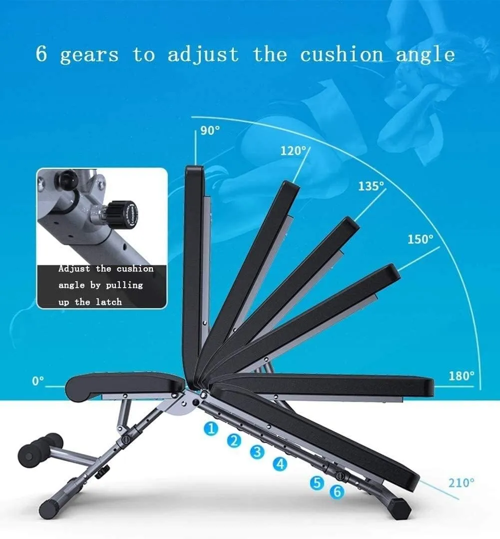 Dumbbell Bench, Adjustable Incline Folding Bench Multi-Purpose Sit Up Bench Portable Exercise Bench Fitness Training, Home Fitness Chair (B)