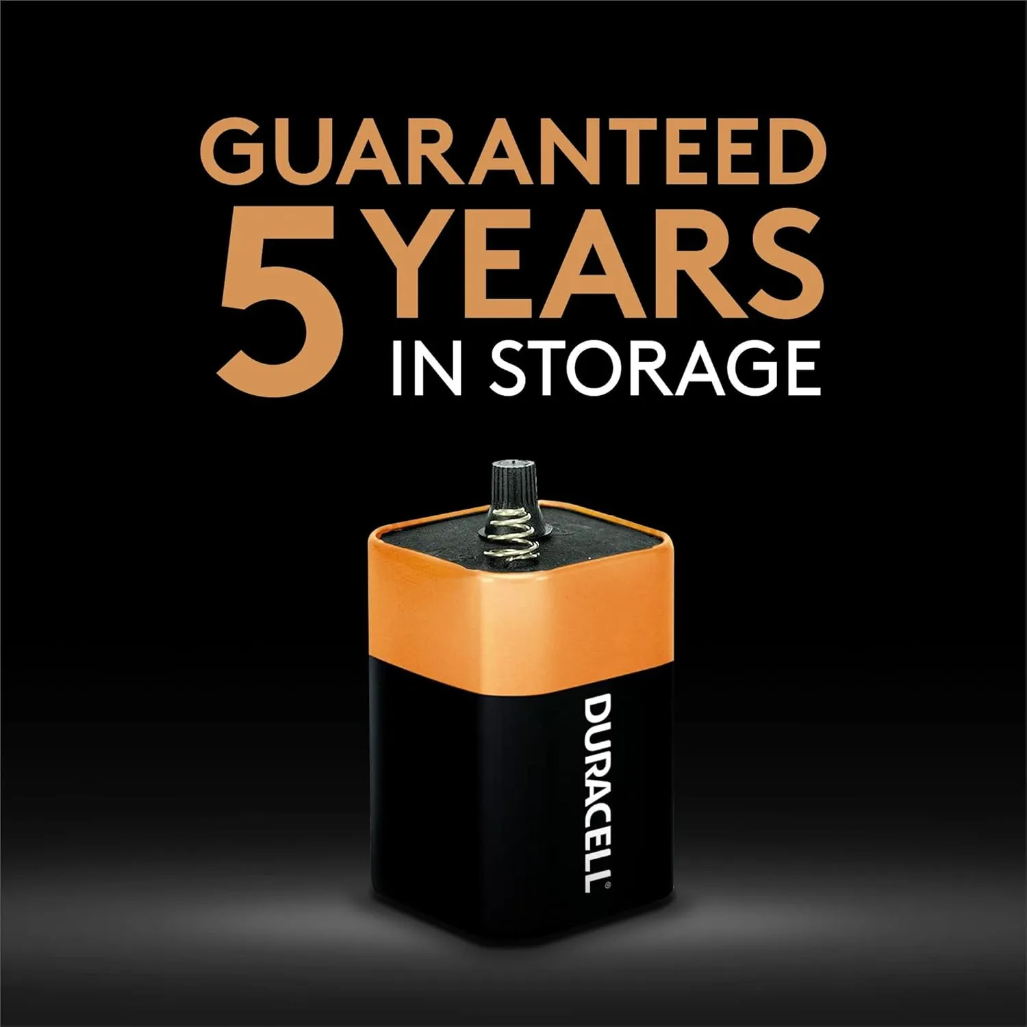 Duracell Coppertop 6V 908 Alkaline Lantern Battery with Spring Terminals, 1 Count Pack, 6-Volt Battery with Long-lasting Power for Household and Office Devices