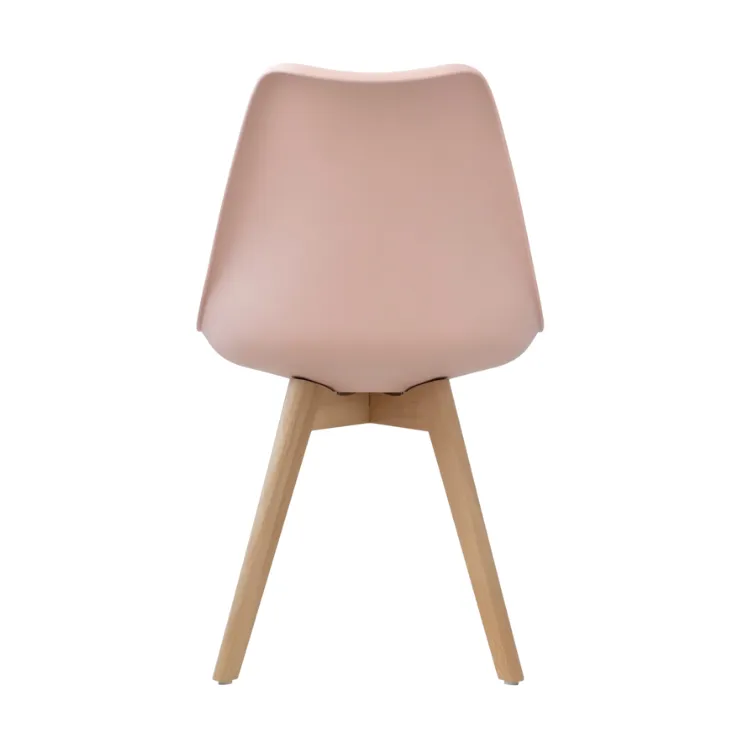Eames Style Dining Chairs Pink with padded seat