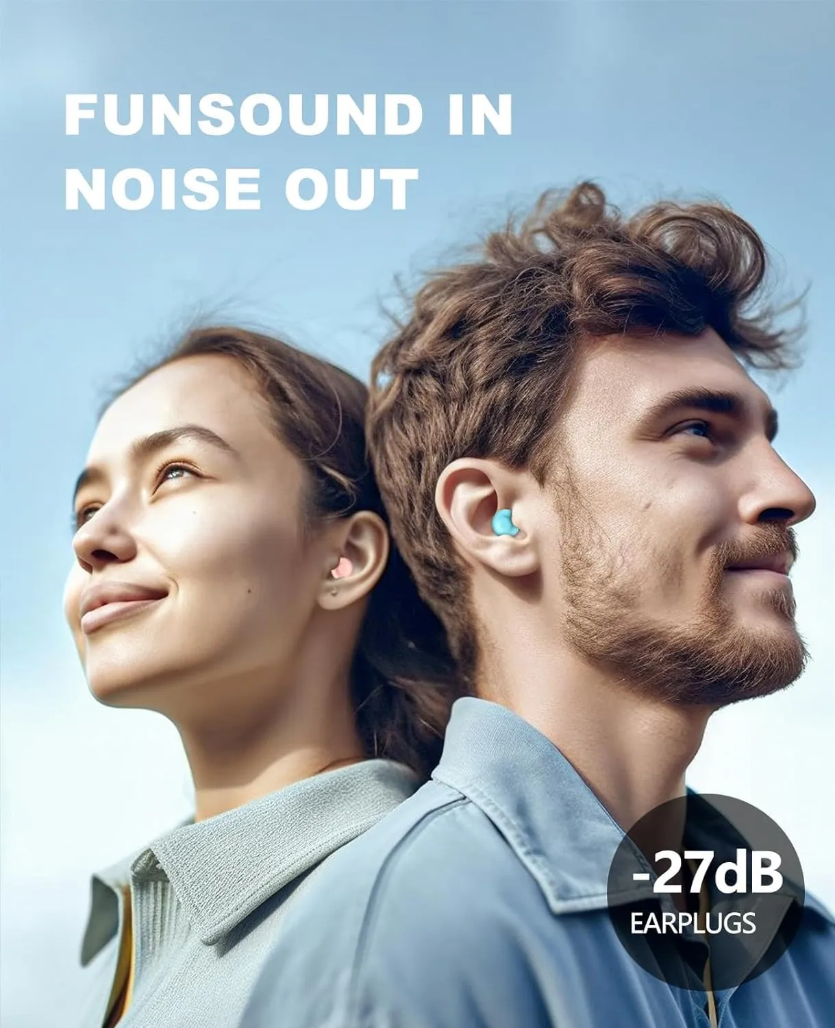Ear Plugs for Sleeping Noise Reduction Reuseable, Concerts, Focus, Travel, Work, High Fidelity – 7 Pairs Eartips – Flexible Soft – Touch – NRR of 24 and 27 dB Noise Cancelling (Pink)
