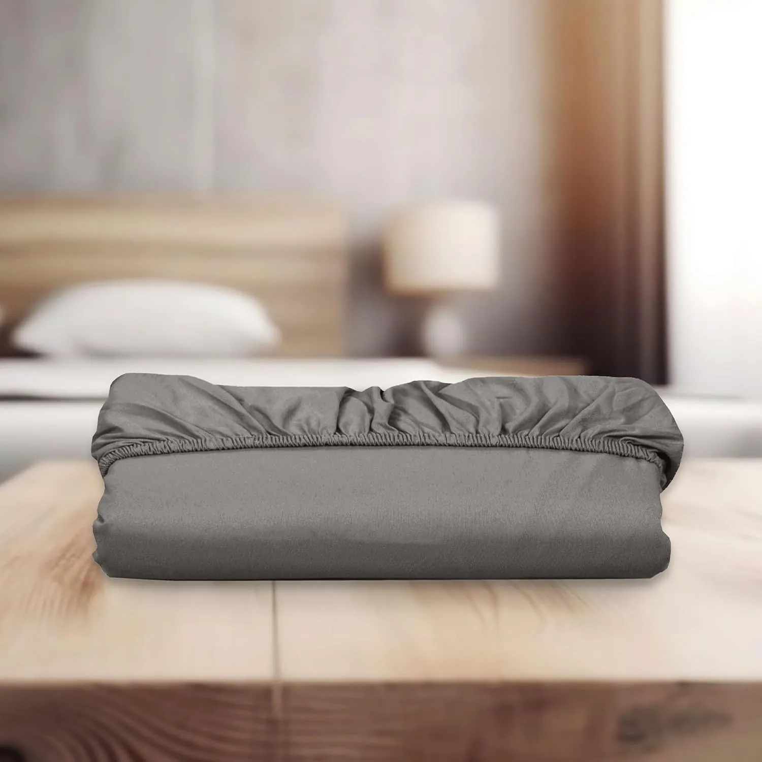 Elegant Comfort Super Soft 1-Piece Single Extra Deep Pocket 1500 Premium Hotel Quality Microfiber Fitted Sheet for High Mattress up to 21" inch with Double Sided Smart Pockets, King, Gray