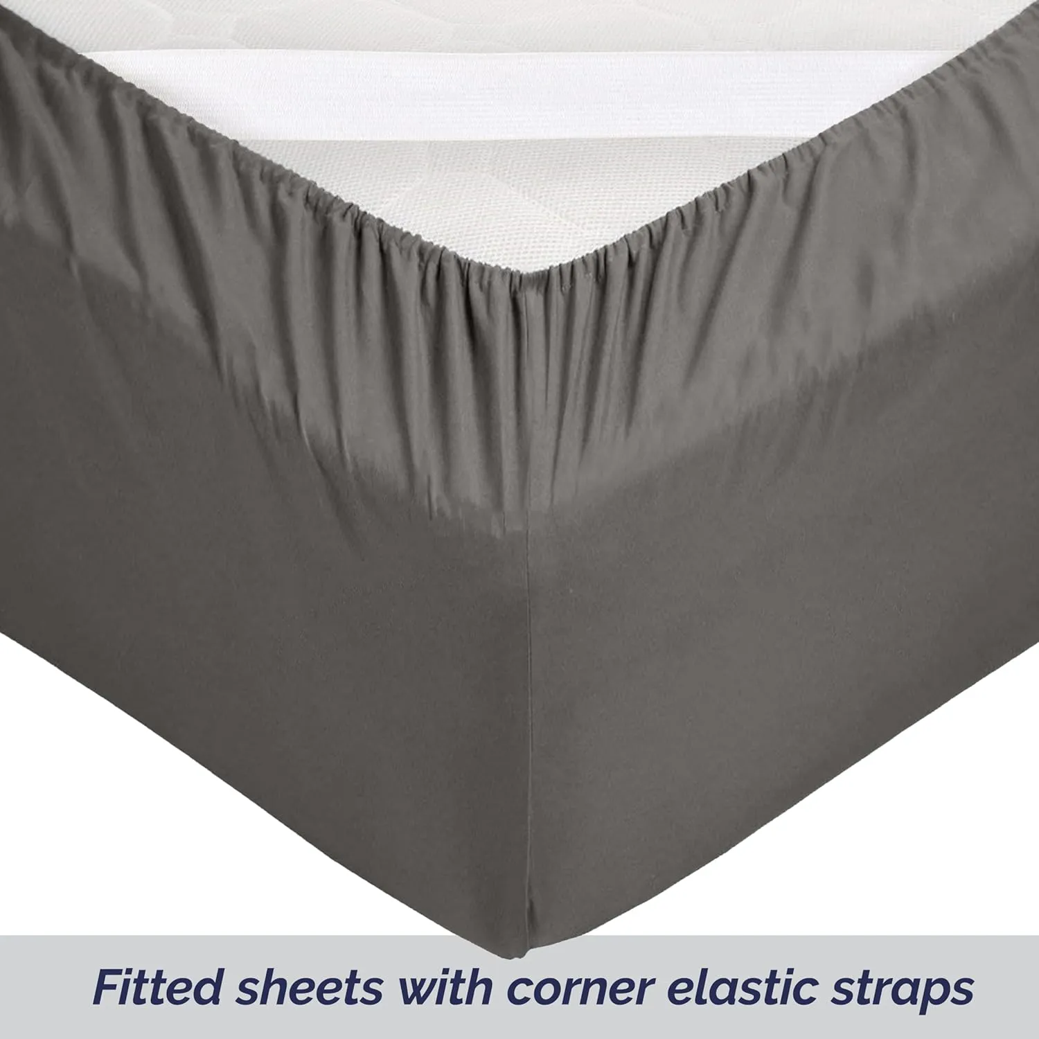 Elegant Comfort Super Soft 1-Piece Single Extra Deep Pocket 1500 Premium Hotel Quality Microfiber Fitted Sheet for High Mattress up to 21" inch with Double Sided Smart Pockets, King, Gray