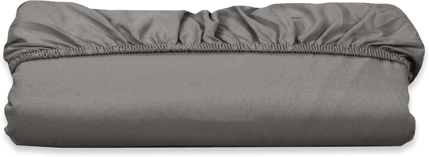 Elegant Comfort Super Soft 1-Piece Single Extra Deep Pocket 1500 Premium Hotel Quality Microfiber Fitted Sheet for High Mattress up to 21" inch with Double Sided Smart Pockets, King, Gray