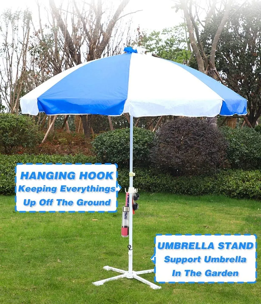 ELFJOY Beach Umbrella Stand Foldable Adjustable Portable Sunshade Umbrella Base Holder Outdoor with Water Weight Bag (Stand and Bag)