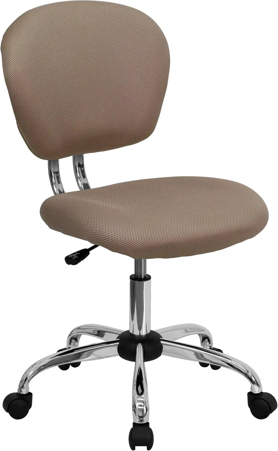 EMMA   OLIVER Mid-Back Coffee Brown Mesh Padded Swivel Task Office Chair with Chrome Base