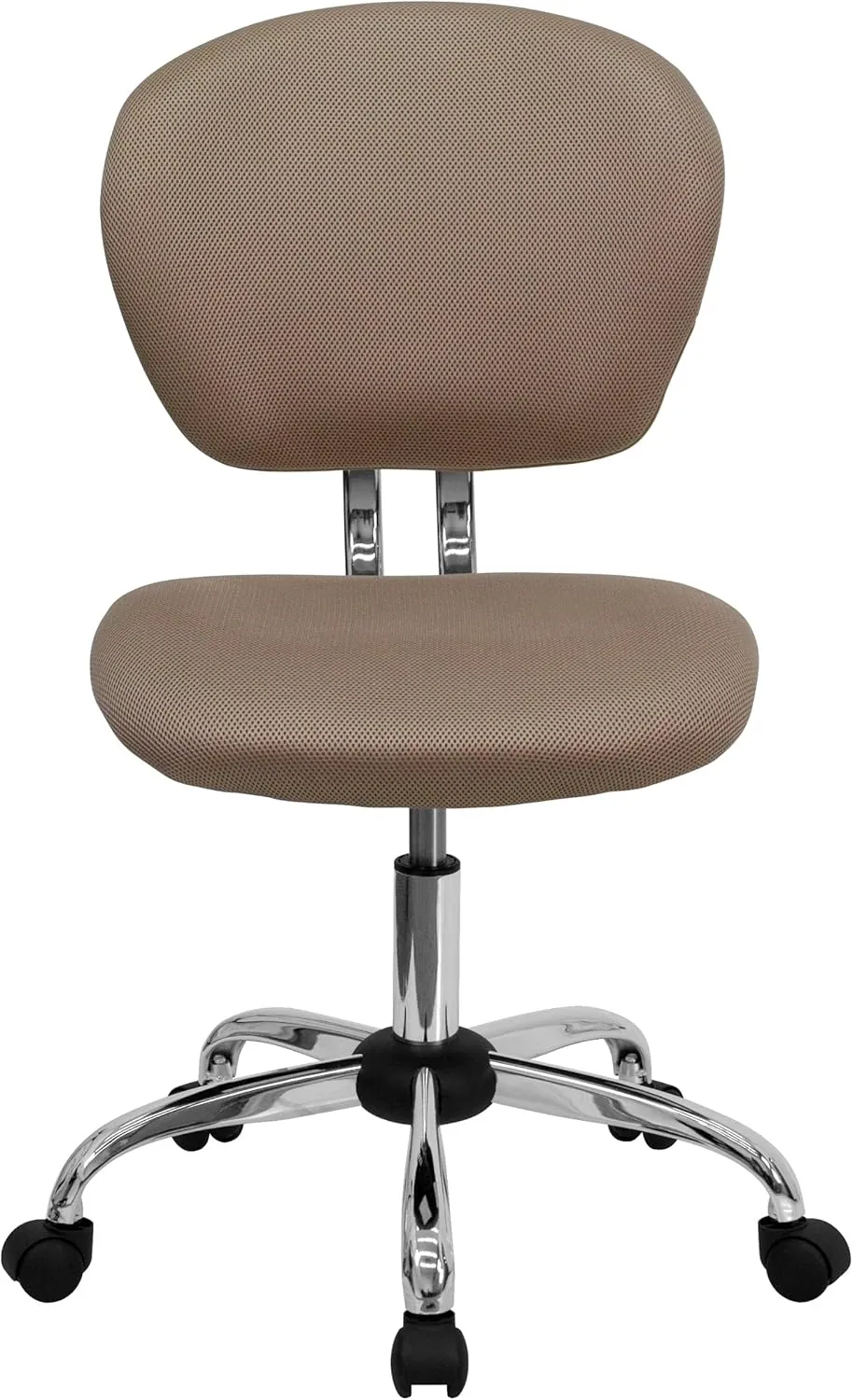EMMA   OLIVER Mid-Back Coffee Brown Mesh Padded Swivel Task Office Chair with Chrome Base