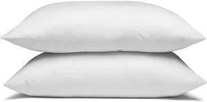 Envirosleep Dream Surrender Firm Support Pillows - Hypoallergenic Polyester Filled Cotton Shell Pillow Set, Standard Size 2 Pillow Set for Hotel or Home Use, by Manchester Mills