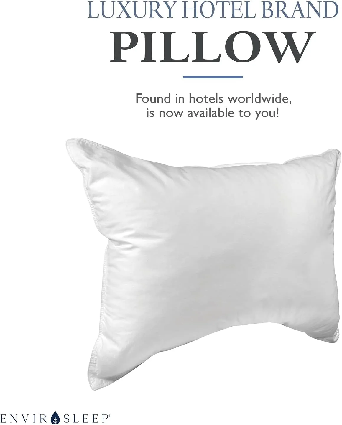 Envirosleep Dream Surrender Firm Support Pillows - Hypoallergenic Polyester Filled Cotton Shell Pillow Set, Standard Size 2 Pillow Set for Hotel or Home Use, by Manchester Mills
