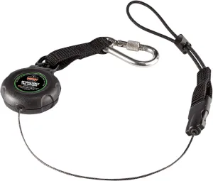 Ergodyne Squids 3001 Retractable Tool Lanyard with Carabiner Mount and Loop Attachment End, Tool Weight Capacity 2 lbs,Black