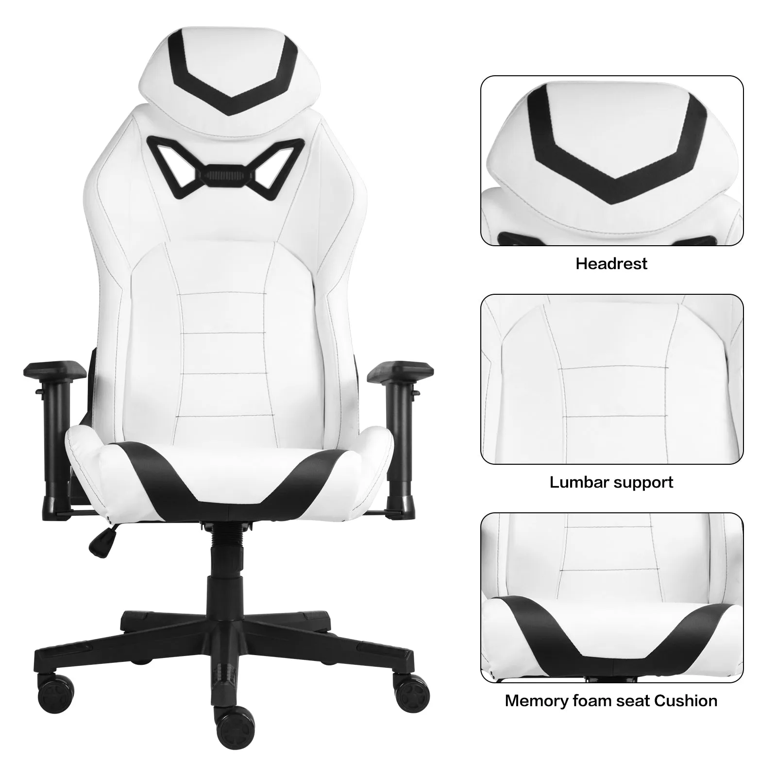 Ergonomic Gaming Chairs for Adults with High-Density Memory Foam | Swivel Comfortable Office Chair, Big and Tall Video Game Chair, High Back Computer Chair for Home, Office