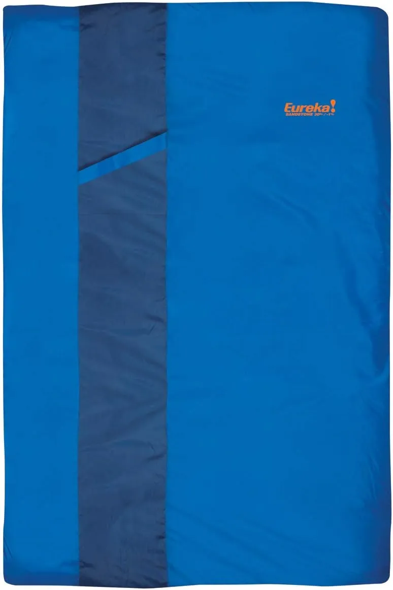 Eureka! Sandstone 30-Degree, 3-Season Rectangular Sleeping Bag, Double Size, Blue (7 Pounds 15 Ounces)