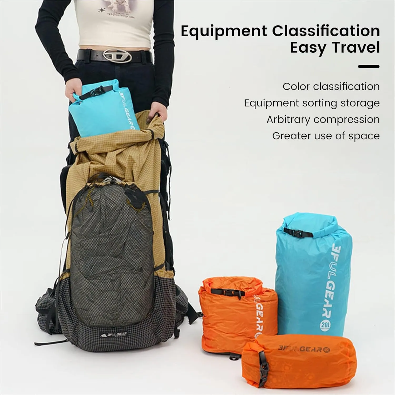 Exhaustable Compression Stuff Sacks, Sleeping Bag Stuff Sack with Exhaust Valve