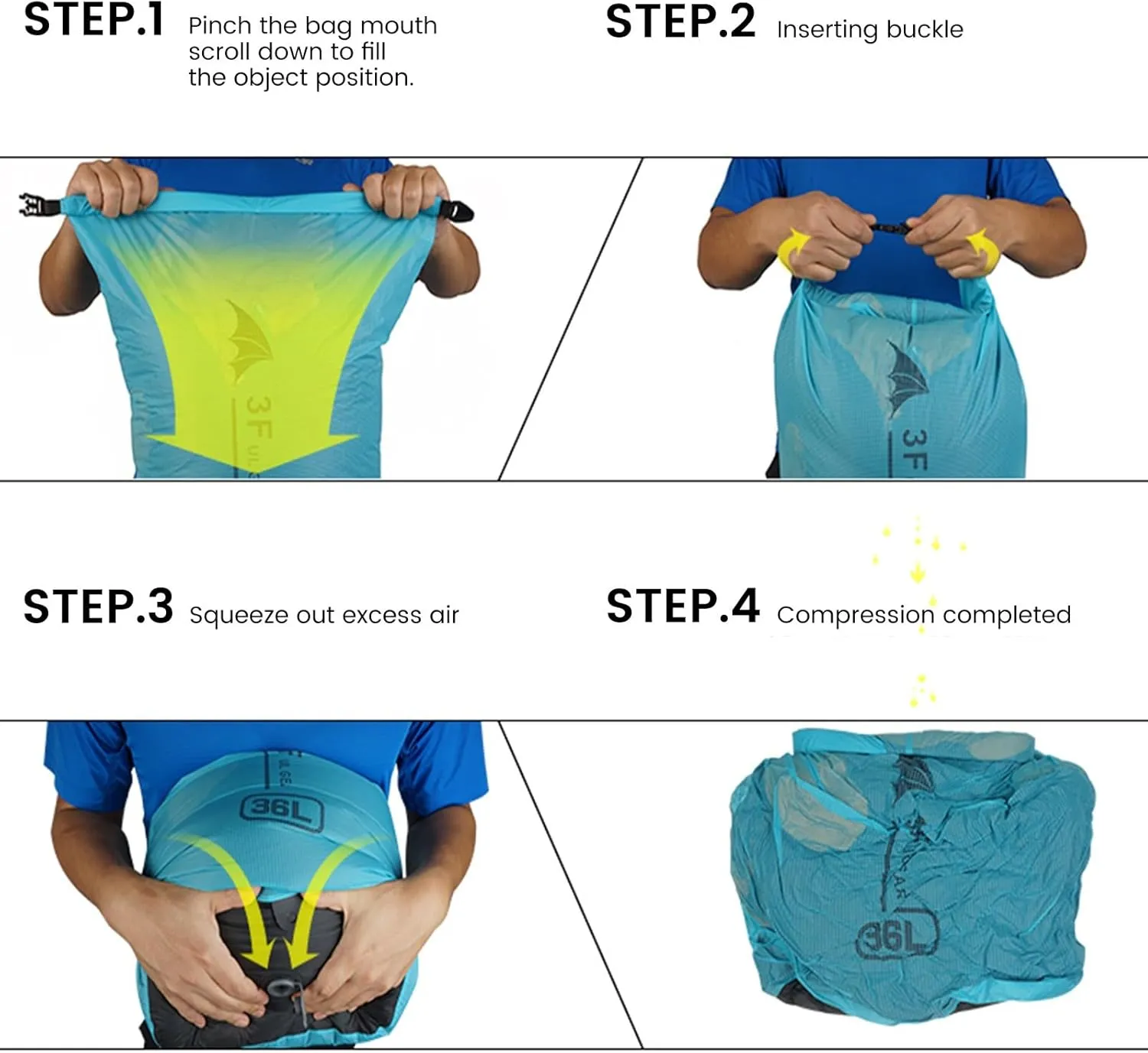 Exhaustable Compression Stuff Sacks, Sleeping Bag Stuff Sack with Exhaust Valve