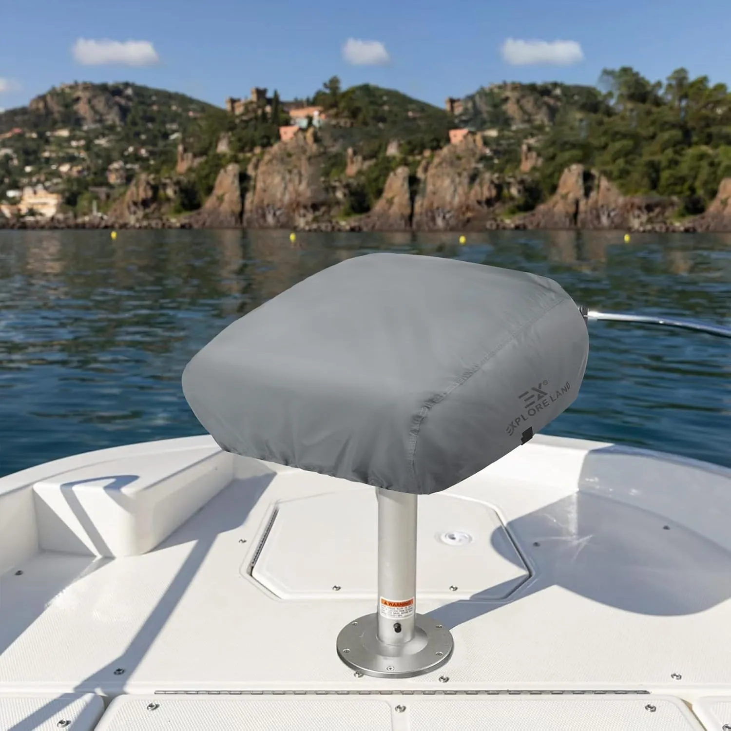 Explore Land Boat Folding Seat Cover - Waterproof 600D Heavy Duty Boat Folding Chair Cover - 18W x 20D x 14H inch, Grey