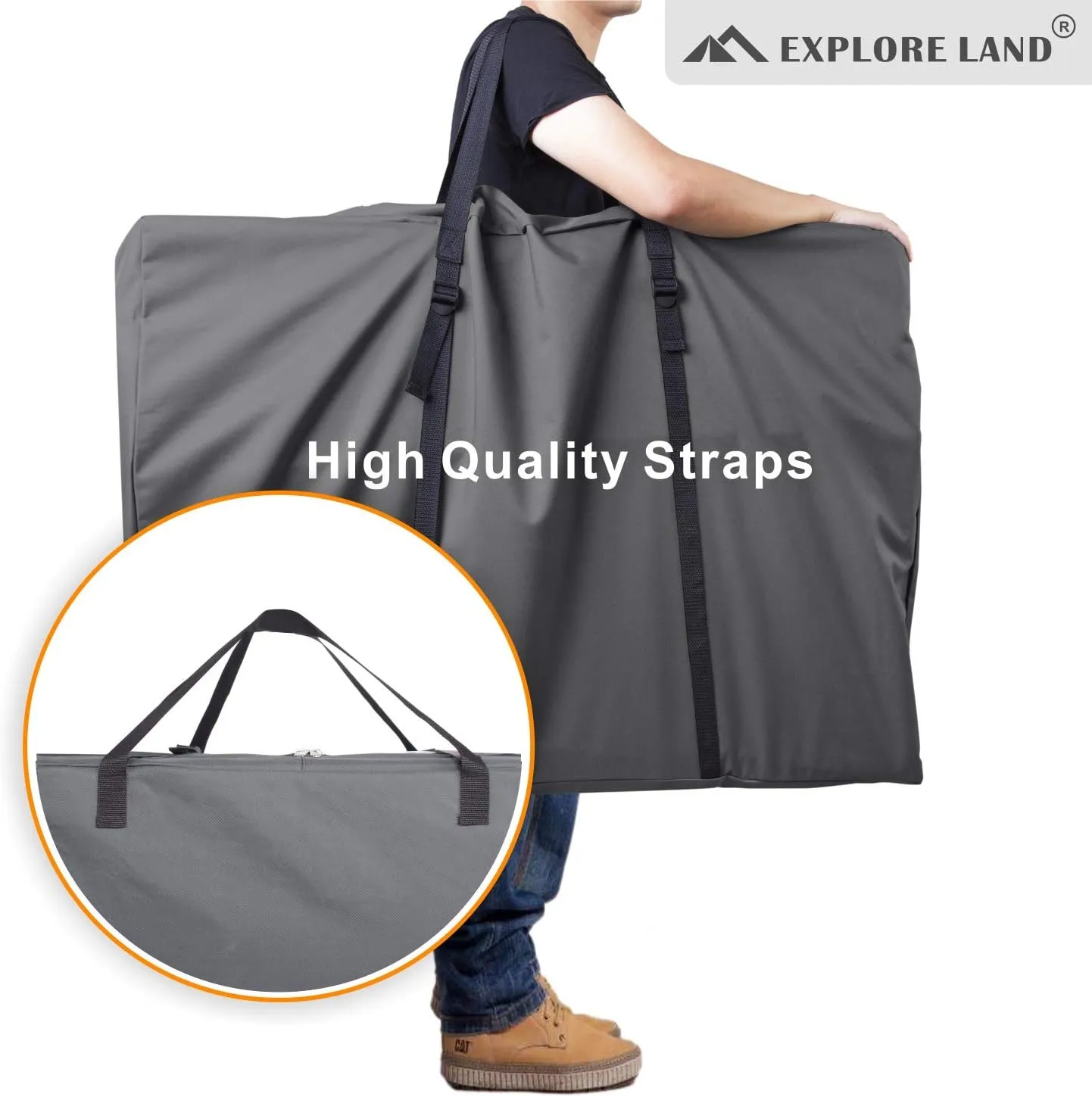 Explore Land Heavy Duty Chair Storage Bag for Folding Longue Zero Gravity Light Weight Transport Folding Rollator Walker (Grey)