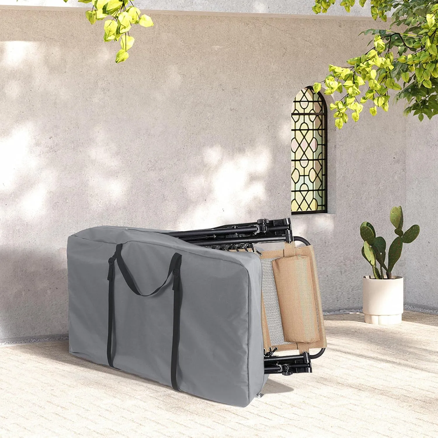 Explore Land Heavy Duty Chair Storage Bag for Folding Longue Zero Gravity Light Weight Transport Folding Rollator Walker (Grey)