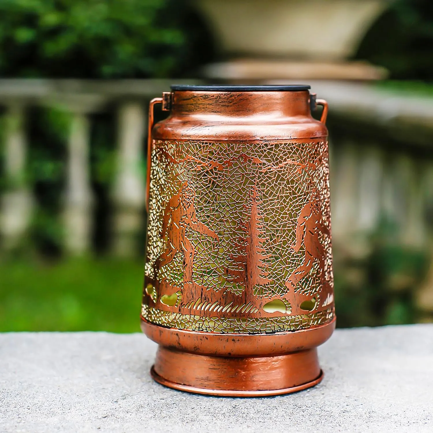 Fathers Day Gifts Bigfoot Solar Lanterns Outdoor Waterproof Hanging Solar Lights Big Foot Sasquatch Gifts for Men Women Metal Decorative LED Lanterns for Yard, Patio, Lawn, Pathway, Garden Decor