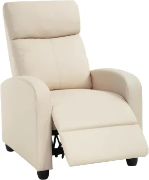 FDW Recliner Chair for Living Room Home Theater Seating Single Reclining Sofa Lounge with Padded Seat Backrest (Beige)