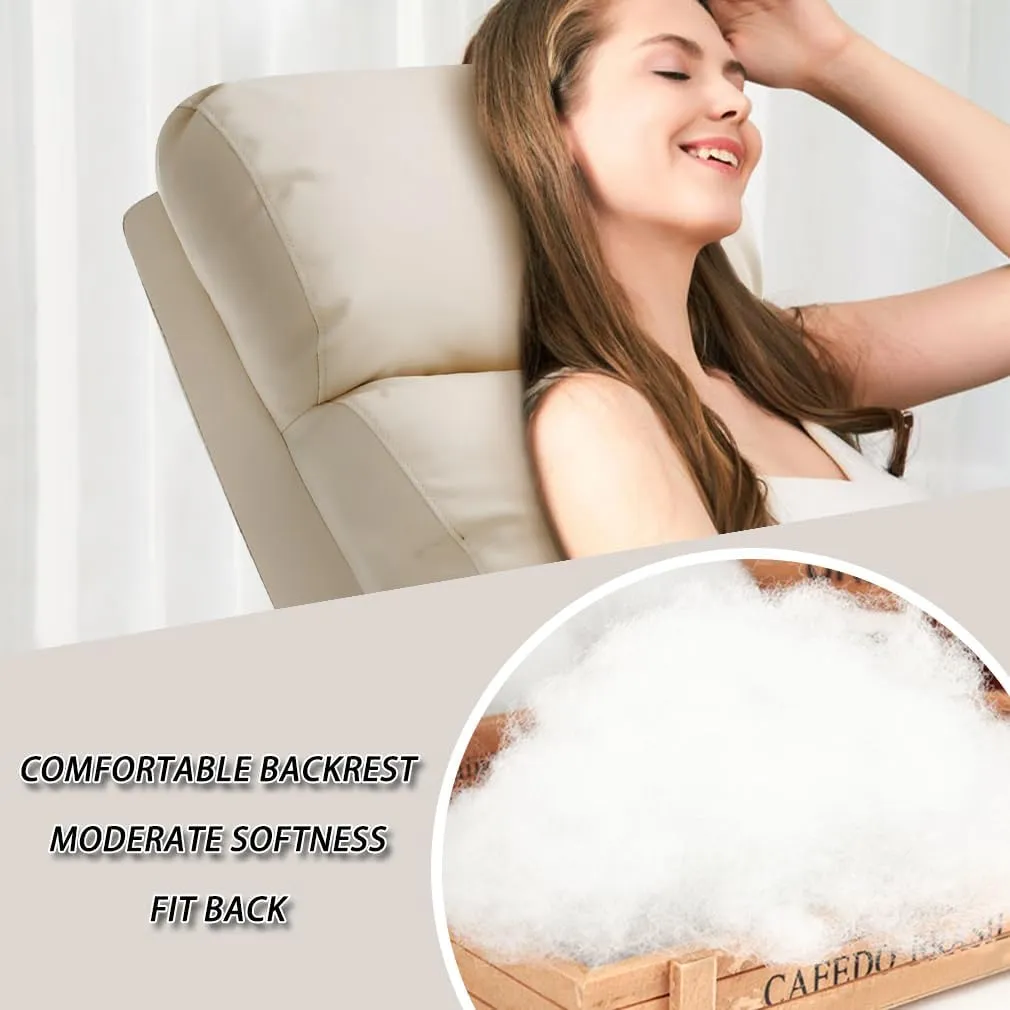 FDW Recliner Chair for Living Room Home Theater Seating Single Reclining Sofa Lounge with Padded Seat Backrest (Beige)