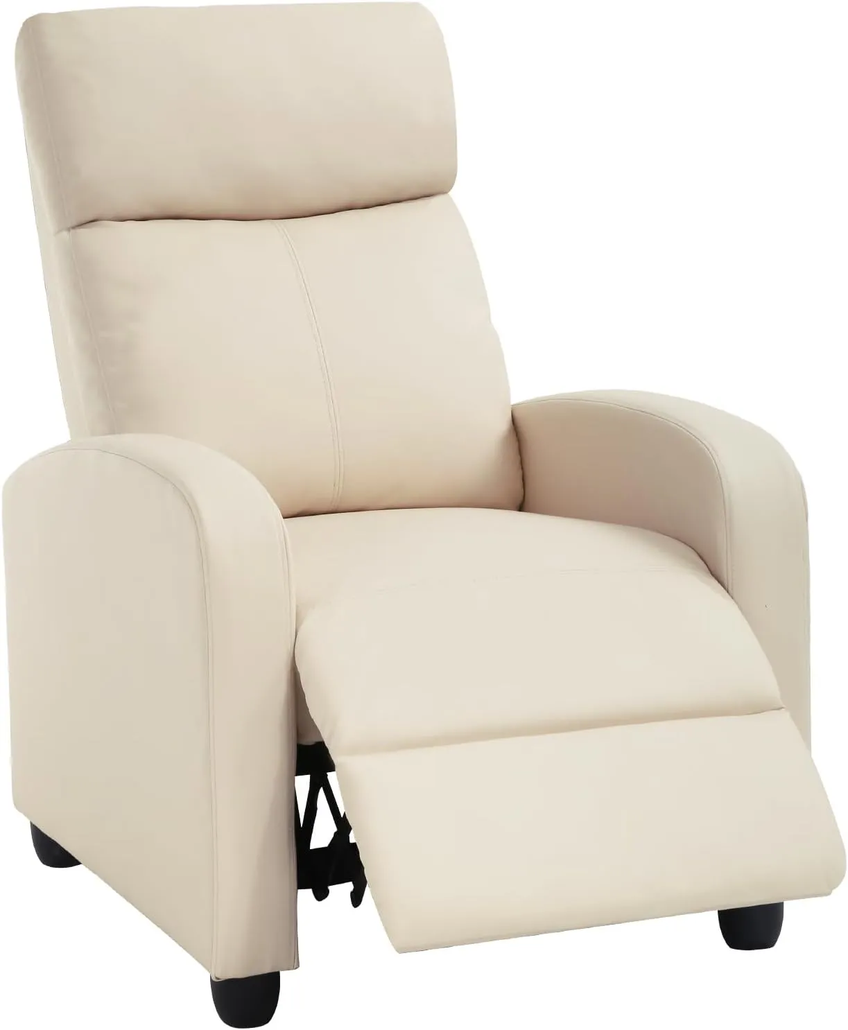 FDW Recliner Chair for Living Room Home Theater Seating Single Reclining Sofa Lounge with Padded Seat Backrest (Beige)