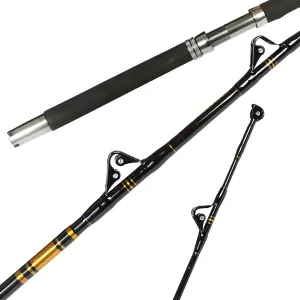 Fiblink 1-Piece/2-Piece Saltwater Offshore Heavy Trolling Rod Big Game Roller Rod Conventional Boat Fishing Pole with Roller Guides