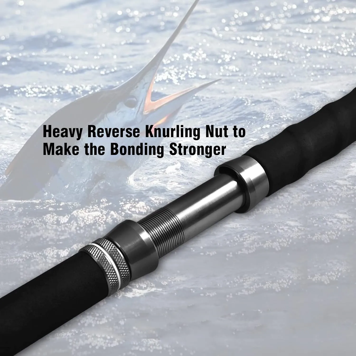 Fiblink 1-Piece/2-Piece Saltwater Offshore Heavy Trolling Rod Big Game Roller Rod Conventional Boat Fishing Pole with Roller Guides
