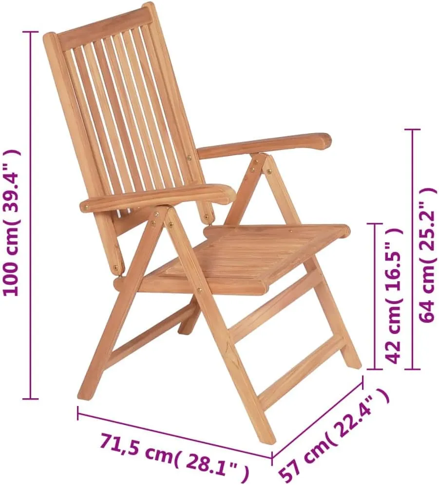 fire Pit Chairs,high Chair,Patio Furniture,Beach Chair,Reclining Patio Chairs 2 pcs Solid Teak WoodFor Gardens, patios, Balconies
