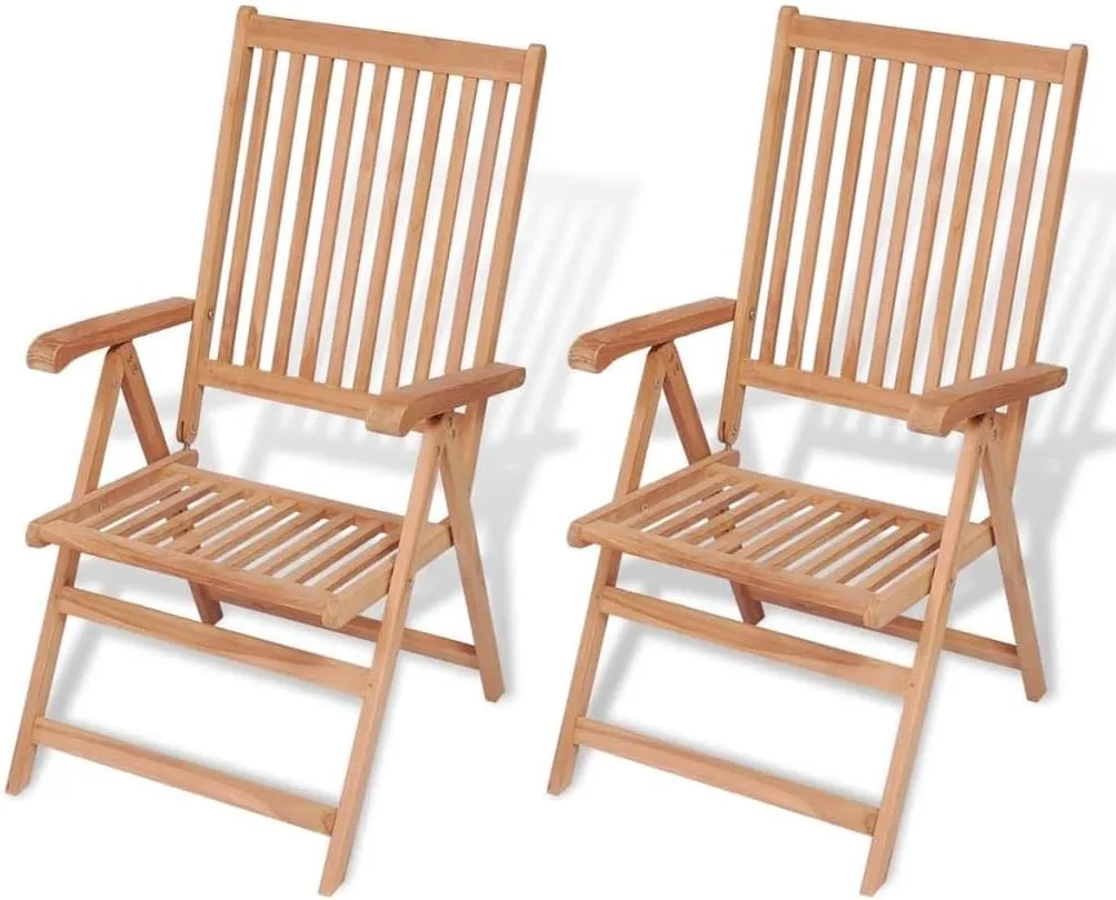 fire Pit Chairs,high Chair,Patio Furniture,Beach Chair,Reclining Patio Chairs 2 pcs Solid Teak WoodFor Gardens, patios, Balconies