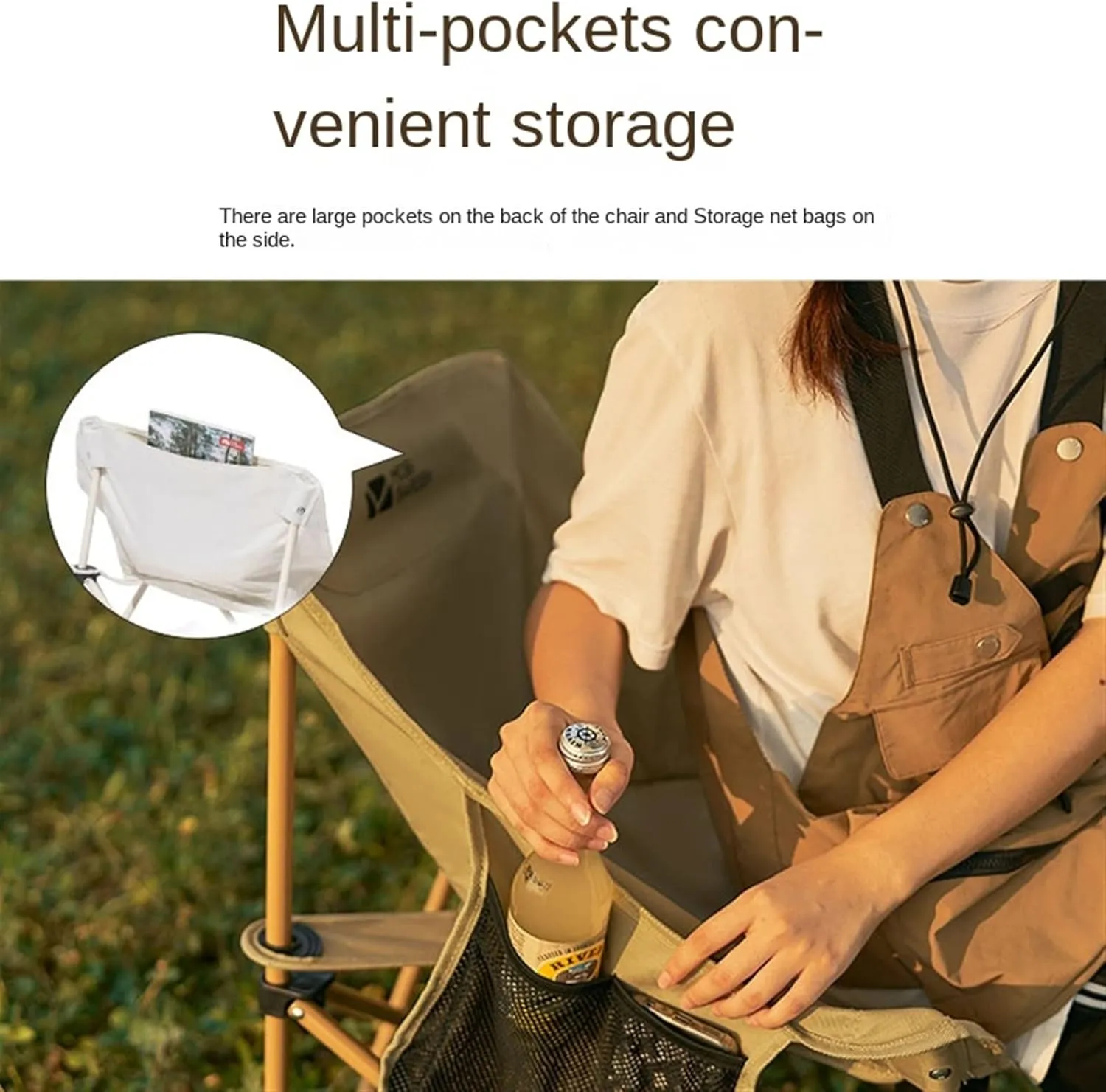 Fishing Chair Outdoor Folding Chair Portable backrest Fishing Director Chair Beach Recliner Camping Moon Chair