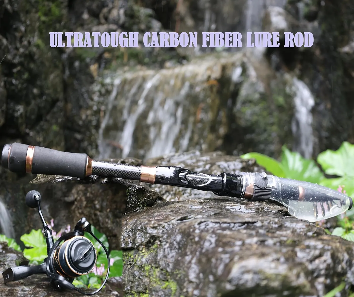 Fishing Pole Fishing Rod and Reel Combos with Spinning Rod-Carbon Fiber Baitcasting Combo 5.5:1 Gear Ratio Spinning Rods for Bass/Catfish Saltwater/Freshwater