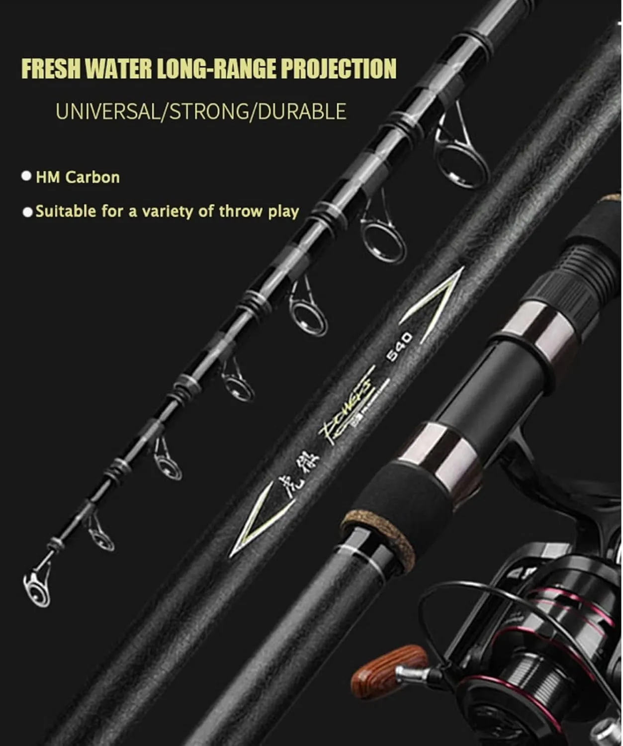 Fishing poles High Carbon Telescopic Fishing Rod Portable Carp Spinning Rods Super Hard Sea Rod Fishing Gear Long Shot Distance Throwing Pole Pen fishing rod ( Color : Rod , Length : 3.0 m )