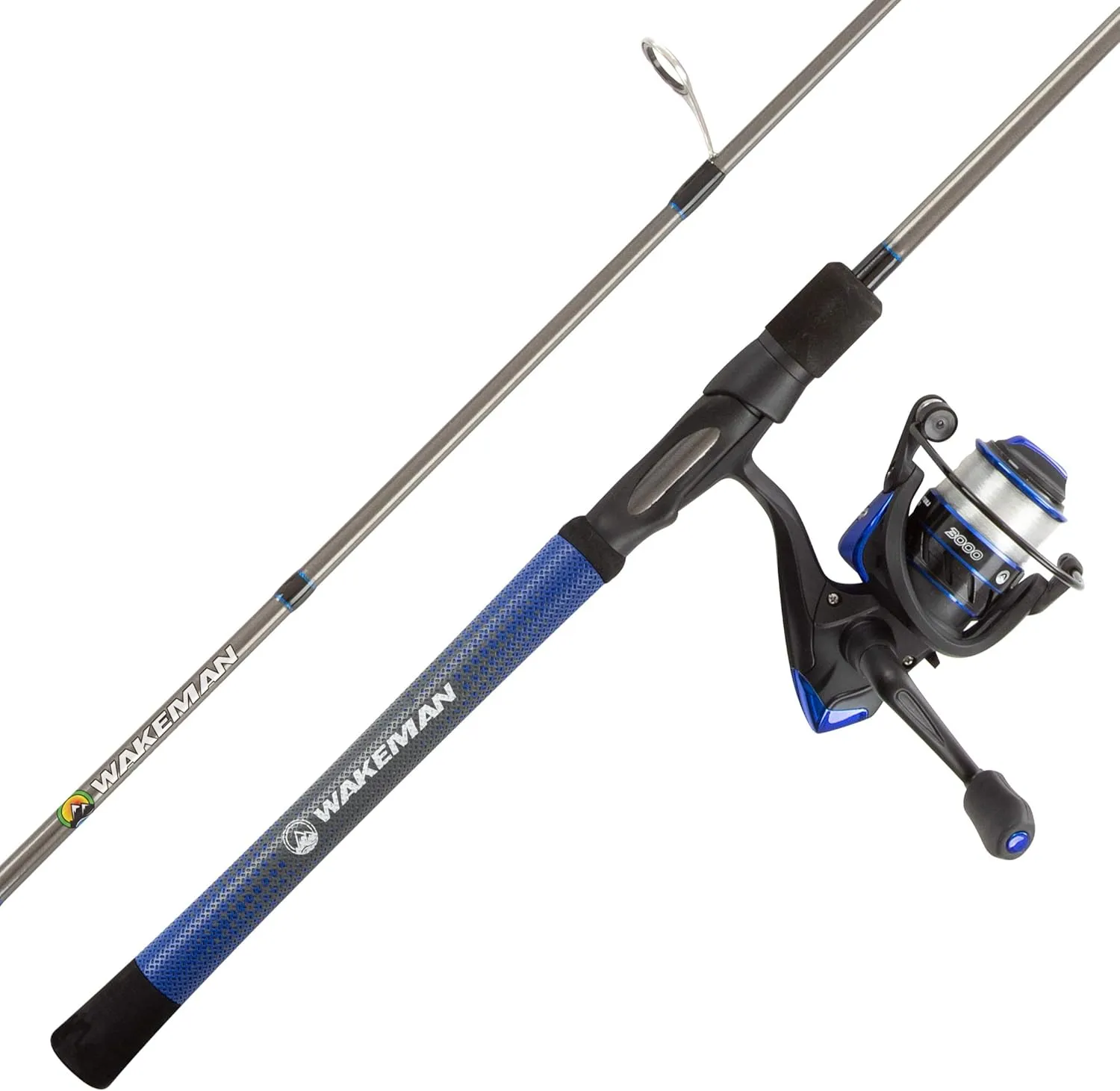 Fishing Rod & Reel Combo- 6’6” Carbon Pole, Spinning Reel & Golf Grip Handle- Bass, Trout & Lake Fish- Channel Series by Wakeman Outdoors