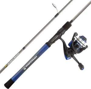 Fishing Rod & Reel Combo- 6’6” Carbon Pole, Spinning Reel & Golf Grip Handle- Bass, Trout & Lake Fish- Channel Series by Wakeman Outdoors