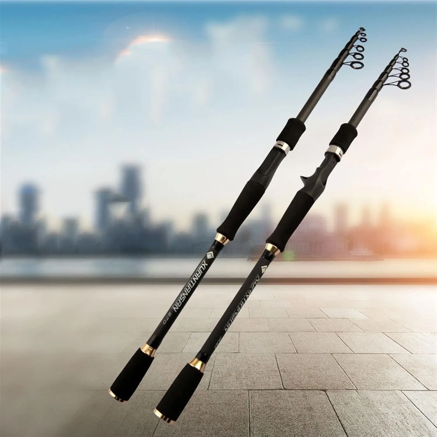 Fishing Rod Carbon Fiber 1.8m-3.0m M Power Portable Telescopic Fishing Rod Casting Spinning Fish Hand Fishing Tackle Sea Rod Fishing Pole Kit