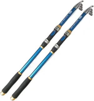 Fishing Rod Carbon Fiber Fishing Rod 2.1M -3.6M Carp Fishing Rod Feeder Light Hard Telescopic Fishing Rod Fishing Pole Holders Fishing Pole Kit(Blue,2.1 m)