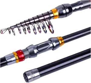 Fishing Rod Combos 1.8-3.6m Telescopic Fishing Rod Carp Fishing Sea Spinning Carbon Fishing Rod Fishing Tackle Suitable for Outdoor Sports Fishing Gear Set (One Color 2.1 m)